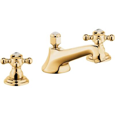 Kludi Adlon Armatur - Drei-Loch, Vergoldet, 145mm Ausladung - Wasserhahn Kludi Adlon Armatur - Drei-Loch, Vergoldet, 145mm Ausladung - Wasserhahn