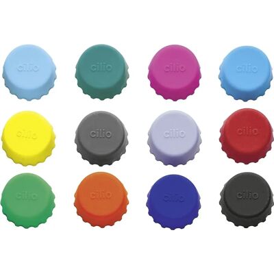 Ensemble de bouchons de vin Cilio Salute - 12 couleurs Ensemble de bouchons de vin Cilio Salute - 12 couleurs