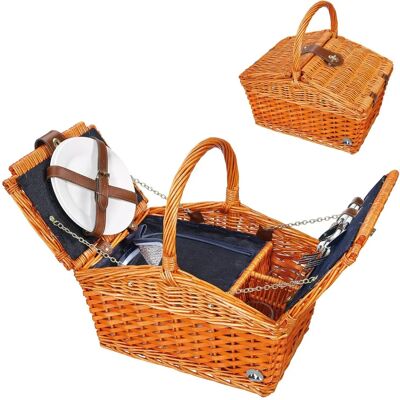 Cilio Salerno Picknickkorg - Bestick, 2 Tallrikar, Glas, 38x26x37cm Cilio Salerno Picknickkorg - Bestick, 2 Tallrikar, Glas, 38x26x37cm