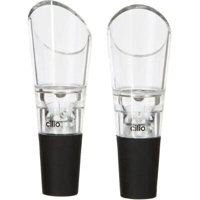 Cilio Decanter Set - Black - 2 pcs - 9.5cm - Decanter Function Cilio Decanter Set - Black - 2 pcs - 9.5cm - Decanter Function