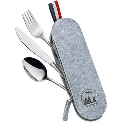 Cilio Viaggio Set di Posate da Viaggio - Acciaio Inox, Grigio - 3 pz Cilio Viaggio Set di Posate da Viaggio - Acciaio Inox, Grigio - 3 pz