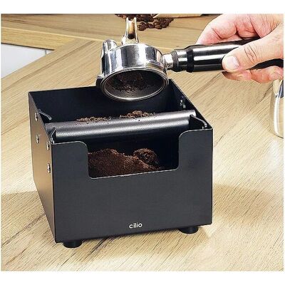 Cilio Dose di scarico Espresso 16x16cm Barista Acciaio Inox Nero - Accessori Caffè Cilio Dose di scarico Espresso 16x16cm Barista Acciaio Inox Nero - Accessori Caffè