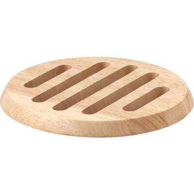 Continenta Gummibaum Holz-Untersetzer - 20cm Rund, Langlebig Continenta Gummibaum Holz-Untersetzer - 20cm Rund, Langlebig