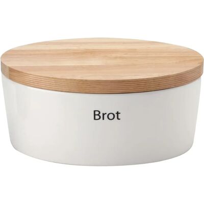 Continenta Keramik Brottopf mit Holzdeckel - 30x23x13.5 cm Continenta Keramik Brottopf mit Holzdeckel - 30x23x13.5 cm