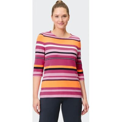 Joy Sportswear Sarina T-Shirt Fuchsia Streifen - Sportlich Fit Joy Sportswear Sarina T-Shirt Fuchsia Streifen - Sportlich Fit