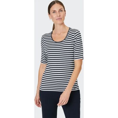 Joy Sportswear Damen Streifen-T-Shirt - Allison - Tiefer Rundhals - Blau - Sportlich Joy Sportswear Damen Streifen-T-Shirt - Allison - Tiefer Rundhals - Blau - Sportlich