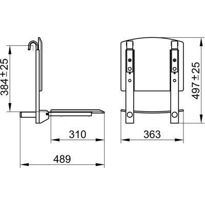 KEUCO GmbH & Co. KG Keuco Plan Care Asiento plegable - Asiento de ducha con respaldo KEUCO GmbH & Co. KG Keuco Plan Care Asiento plegable - Asiento de ducha con respaldo