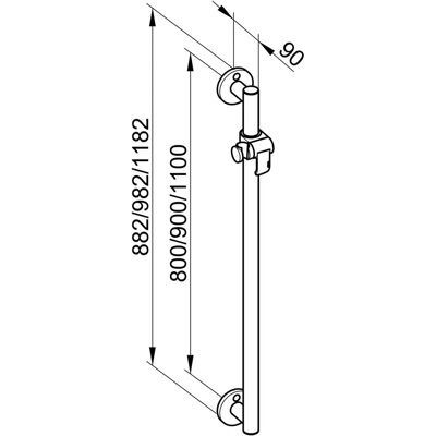 KEUCO Modello 34912 - Barre doccia con scorrevole KEUCO Modello 34912 - Barre doccia con scorrevole