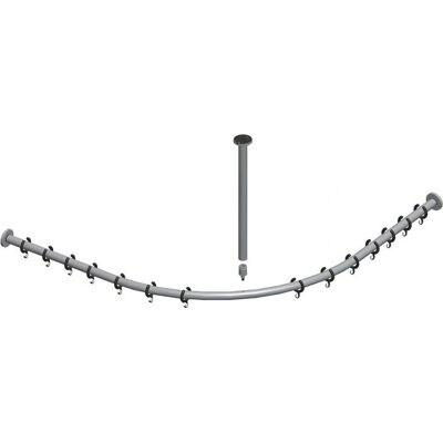 Keuco Modelo 14938170900 - Juego de barra de cortina de ducha para ducha de cuarto de círculo Keuco Modelo 14938170900 - Juego de barra de cortina de ducha para ducha de cuarto de círculo