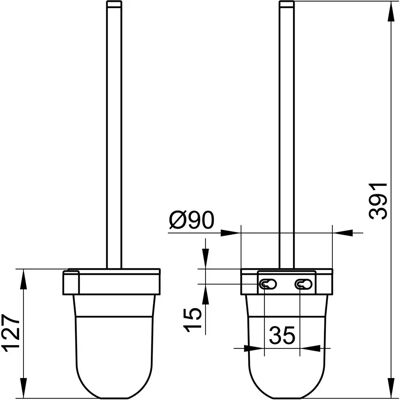 Set perii WC KEUCO City 2 - Montaj pe perete, Insert din plastic opac Set perii WC KEUCO City 2 - Montaj pe perete, Insert din plastic opac