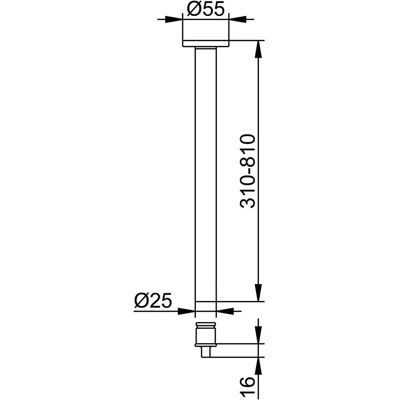 Keuco plafondbevestigingsset - 300mm - Douchegordijnstang - Set Keuco plafondbevestigingsset - 300mm - Douchegordijnstang - Set