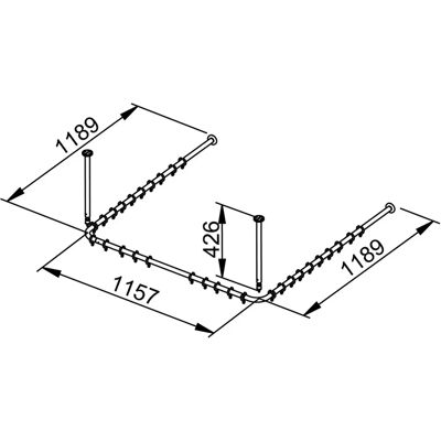 Keuco - Quadratische Duschvorhangstange U-Form 1200x1200mm Chrom Keuco - Quadratische Duschvorhangstange U-Form 1200x1200mm Chrom