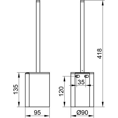 Set di spazzole per WC Keuco da parete con inserto in plastica nero Set di spazzole per WC Keuco da parete con inserto in plastica nero