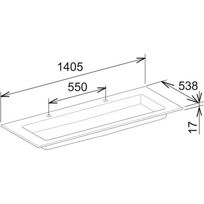 Lavabo doble de cerámica Keuco Royal 60 - Para accesorios de 1 agujero Lavabo doble de cerámica Keuco Royal 60 - Para accesorios de 1 agujero