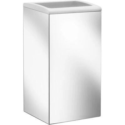 Cubo de basura Keuco Moll acero inoxidable pared - 25L - cromo/blanco Cubo de basura Keuco Moll acero inoxidable pared - 25L - cromo/blanco