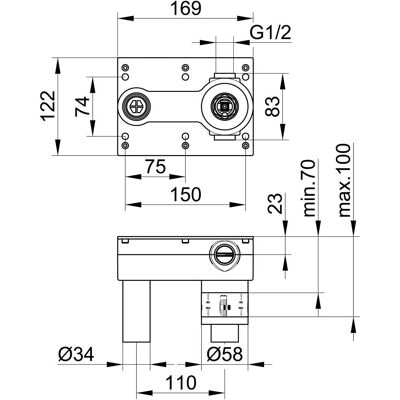 Keuco Modello 59916 - Corpo base per miscelatore lavabo a leva singola incasso Keuco Modello 59916 - Corpo base per miscelatore lavabo a leva singola incasso