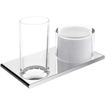 KEUCO Edition 400 - Doppelhalter Glas und Lotionspender - Badezimmerzubehör KEUCO Edition 400 - Doppelhalter Glas und Lotionspender - Badezimmerzubehör
