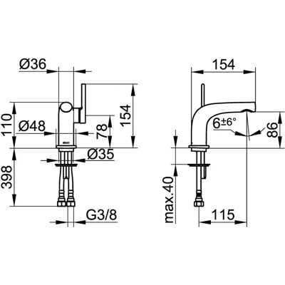 Robinet Keuco Edition 400 - Monoleva, Montare pe perete, 7,6 L/min Robinet Keuco Edition 400 - Monoleva, Montare pe perete, 7,6 L/min