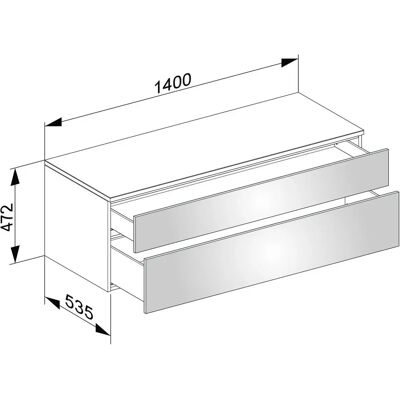 Sideboard Edition 400 - Wit structuur / Wit glas - 2 lades Sideboard Edition 400 - Wit structuur / Wit glas - 2 lades