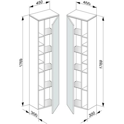 Armoire haute edition 400 - 450x1769x300mm - Anthracite - Keuco - Publicité Armoire haute edition 400 - 450x1769x300mm - Anthracite - Keuco - Publicité