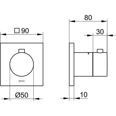 KEUCO Modell 59553 - Eckige Thermostatarmatur KEUCO Modell 59553 - Eckige Thermostatarmatur
