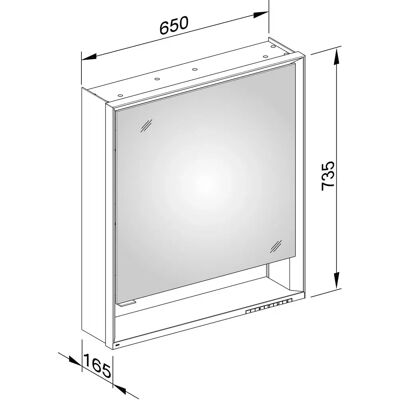 Armadio con specchi Keuco Royal Lumos - 650mm - Argento anodizzato - Armadietto bagno Armadio con specchi Keuco Royal Lumos - 650mm - Argento anodizzato - Armadietto bagno