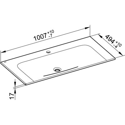 Keuco X-Line Waschbecken - Keramik, 1 Hahnloch, Weiß - Waschbecken Keuco X-Line Waschbecken - Keramik, 1 Hahnloch, Weiß - Waschbecken