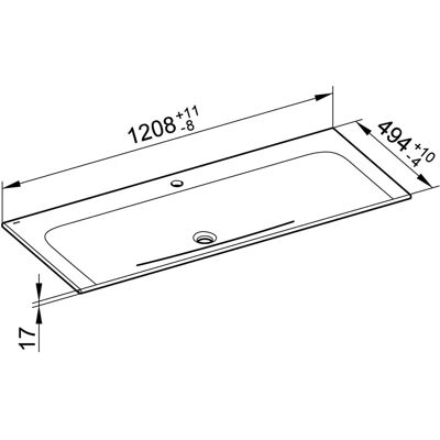 Lavabo in ceramica Keuco X-Line - Montaggio a parete, 1 foro, Bianco Lavabo in ceramica Keuco X-Line - Montaggio a parete, 1 foro, Bianco