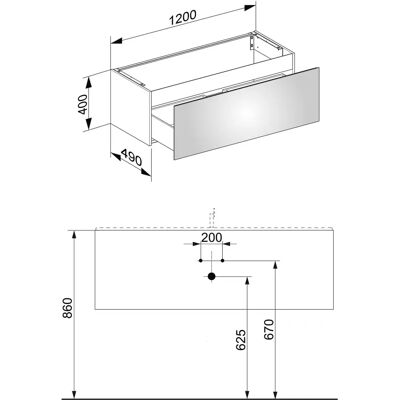 KEUCO X-Line Waschschrank - 1200x400x490mm - Anthrazit KEUCO X-Line Waschschrank - 1200x400x490mm - Anthrazit