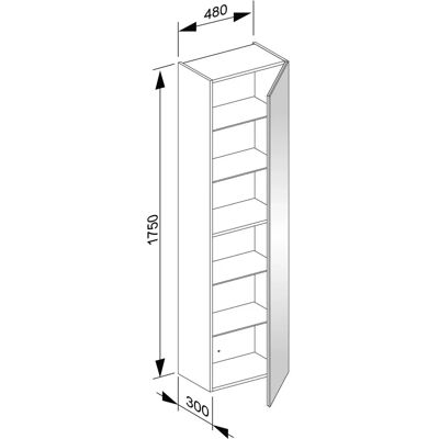 Keuco X-Line Hochschrank 480x1750x300 mm - Trüffel / Seidenmatt - 33130140002 Keuco X-Line Hochschrank 480x1750x300 mm - Trüffel / Seidenmatt - 33130140002