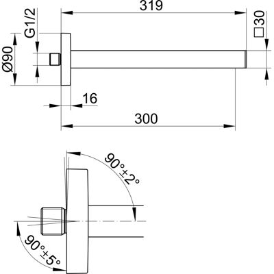 Keuco Chrom Duscharm Edition 90 300mm - Runde Wandmontage Keuco Chrom Duscharm Edition 90 300mm - Runde Wandmontage