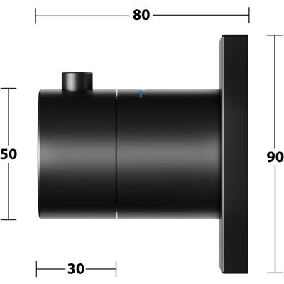KEUCO Schwarze Matte Eckige Thermostatarmatur - Thermostatarmatur KEUCO Schwarze Matte Eckige Thermostatarmatur - Thermostatarmatur