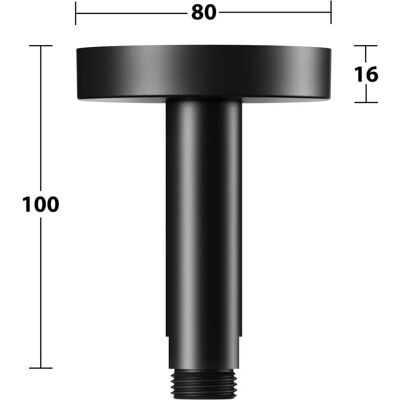 Keuco Black Selection Braț de duș - Conexiune plafon, proiecție 10cm Keuco Black Selection Braț de duș - Conexiune plafon, proiecție 10cm