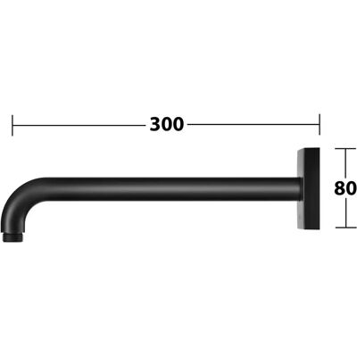 Keuco Black Selection Brausearm - Eckige Wandmontage Keuco Black Selection Brausearm - Eckige Wandmontage