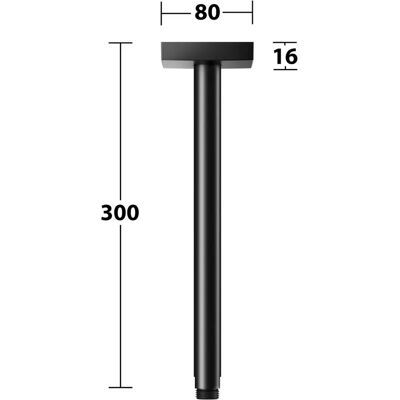 Keuco Black Selection Deckenbrausearm - 300mm eckig, matt schwarz Keuco Black Selection Deckenbrausearm - 300mm eckig, matt schwarz