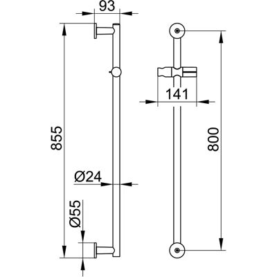 Keuco IXMO Alegere Neagră Bară de Duș - Rotundă - 855mm Keuco IXMO Alegere Neagră Bară de Duș - Rotundă - 855mm