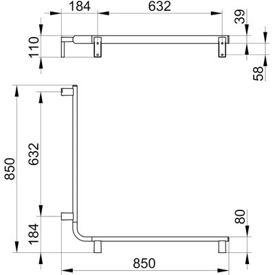 Keuco Axess Handlauf - Eck-Dusch-/Wannenhandlauf - Aluminium, Silber-matt - Handlauf Keuco Axess Handlauf - Eck-Dusch-/Wannenhandlauf - Aluminium, Silber-matt - Handlauf