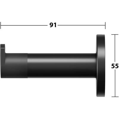 Gancio Asciugamano Keuco Black - Con Paracolpi per Porta Gancio Asciugamano Keuco Black - Con Paracolpi per Porta