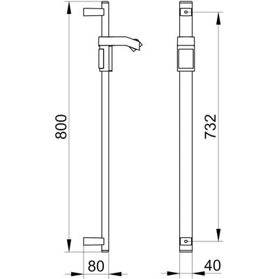 KEUCO AXESS Metall Brausestange - Wandmontage, 80cm KEUCO AXESS Metall Brausestange - Wandmontage, 80cm