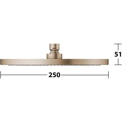 Keuco Rund Kopfbrause - 250mm, Bronze gebürstet Keuco Rund Kopfbrause - 250mm, Bronze gebürstet