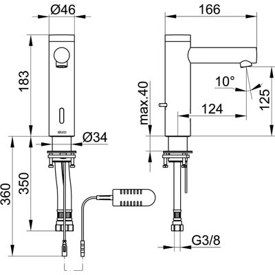 KEUCO GmbH & Co. KG Miscelatore elettronico lavabo IXMO - Nero Opaco - Rubinetto KEUCO GmbH & Co. KG Miscelatore elettronico lavabo IXMO - Nero Opaco - Rubinetto