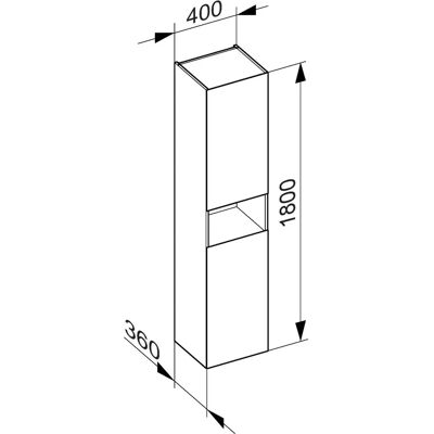 Keuco Hochschrank - Inox satiniert - 2-türig - 40x180 cm Keuco Hochschrank - Inox satiniert - 2-türig - 40x180 cm