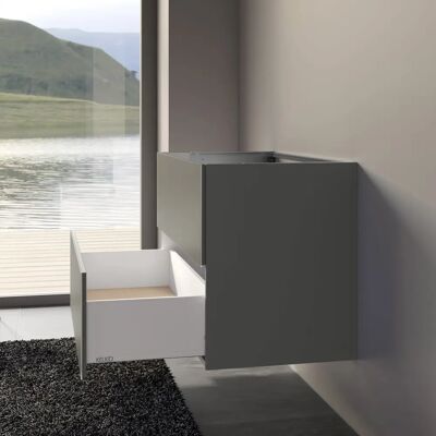 Keuco X-Line Waschtisch-Unterschrank - Edelstahl, Satin Glas, 2 Schubladen Keuco X-Line Waschtisch-Unterschrank - Edelstahl, Satin Glas, 2 Schubladen