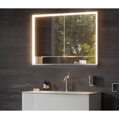 Armoire Miroir Royal Lumos avec Chauffage - Argent Anodisé - Publicité Armoire Miroir Royal Lumos avec Chauffage - Argent Anodisé - Publicité