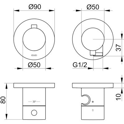 Keuco Edition 400 Gebürstet Schwarzchrom Duschthermostat - Dusche & Bad Keuco Edition 400 Gebürstet Schwarzchrom Duschthermostat - Dusche & Bad