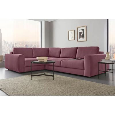 Places of Style Bloomfield Velours Ecksofa - L-Form, Rosa, XXL, Sitztiefenverstellung Places of Style Bloomfield Velours Ecksofa - L-Form, Rosa, XXL, Sitztiefenverstellung