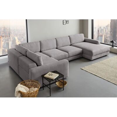 Places of Style Bloomfield U-Form Sofa - U-Form, Grau, 390cm Places of Style Bloomfield U-Form Sofa - U-Form, Grau, 390cm