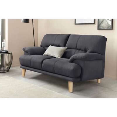 Trendmanufaktur Cecilia Sofa - 2-Sitzer, Grau, Holzfüße Trendmanufaktur Cecilia Sofa - 2-Sitzer, Grau, Holzfüße