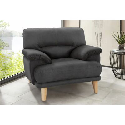 Trendmanufaktur Cecilia Loungesessel - Microfaser VINTAGE - anthrazit - 112x87x90cm Trendmanufaktur Cecilia Loungesessel - Microfaser VINTAGE - anthrazit - 112x87x90cm