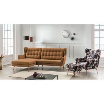 Leonique Henry Louanne L-Form Sofa - Grobe Struktur - Golden Orange Leonique Henry Louanne L-Form Sofa - Grobe Struktur - Golden Orange